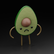 traurig avocado 3d drucken modell monster kreaturen 3dexport obj mischung mixer 3d print model - Mito3D
