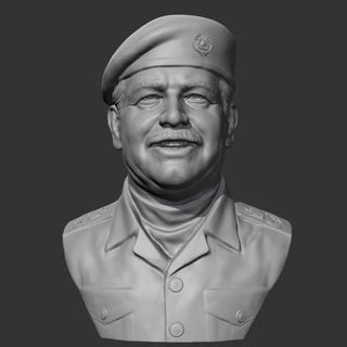 saddam Hussein escultura personagem humano cabeça retrato fracasso figura homem cara estátua 3d print model - Mito3D
