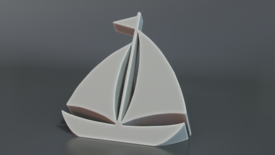 voilier logo emblème bateau navire symbole art panneaux logos sailboat small 3d print model - Mito3D
