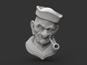 stl cnc router file 3dprintable old sailor 3d print model in sculpture 3dexport cncmodel printable portrait pirate interior panel inerior cncrelief cnccarvemodel cncmachining 3dprintmodel 3dprintready 3d print model - Mito3D