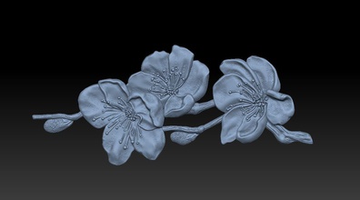 sakura - socorro japão zippo flor branche 3d print model - Mito3D