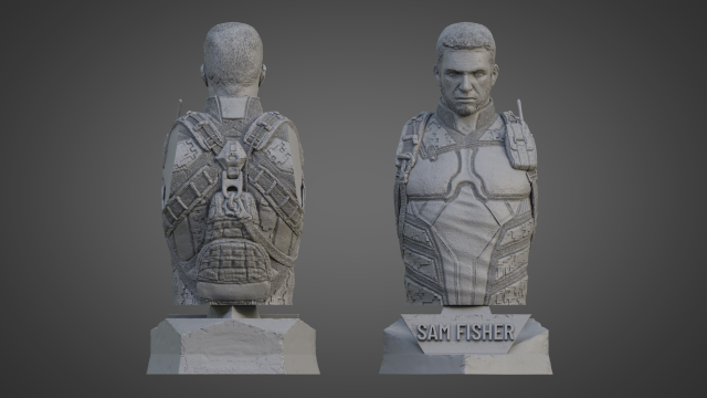 sam pescador ultra detailed support free fracasso 3d modelo livre homem jogos personagem arte filme impressão poli imprimível figuras 3dprinter cabelo cabeça braço olho samfisher Bruxas 3D print model - Mito3D