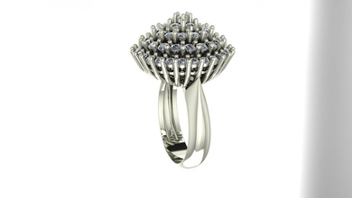 sami1 anillo de oro el diamante stl 3dm cuarzos 3d print model - Mito3D