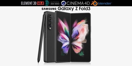 samsung galaxy z fold 3 3d model in phone cell 3dexport s21 flip 2021 gear vr telephone cellphone smartphone mobile note android tablet tab black 21plus 3d print model - Mito3D