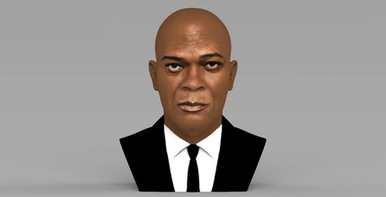 samuel l jackson bust ready full color 3d printing actor celebrity hollywood famous pulpficition tarantino avengers ironman star wars 3d print model - Mito3D
