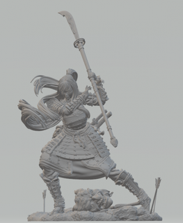 samurai girl female mujer fantasía niña hembras 3d print model - Mito3D