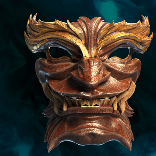 samouraï masque monstres créatures Japon cosplay samurai mask démon art costume 3d print model - Mito3D