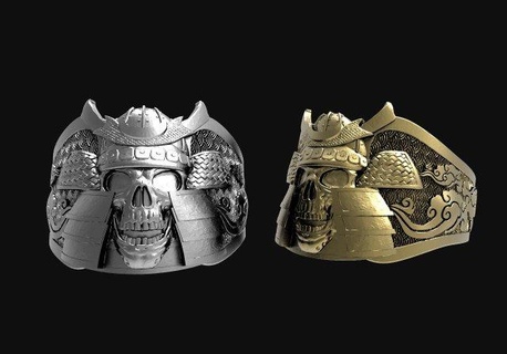 samouraï crâne bague pendentifs vegisir viking bijoux bijou nœud 3d print model - Mito3D