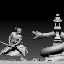 samuray 3d yazdır model in adam 3dexport 3dprint zbrush 3d print model - Mito3D