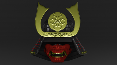 samurais helmet mask kobuto mengo 3d model in armor 3dexport samurai japan japanese kobudo protection 3d print model - Mito3D