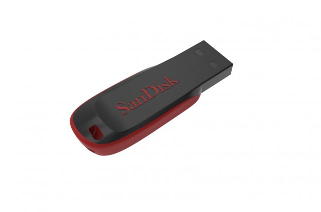 sandisk cruzer blade 4gb usb stick 3d print model in electronics 3dexport pc computer storage flash drive laptop save usb3 notebook tablet equipment hobby diy 3D print model - Mito3D