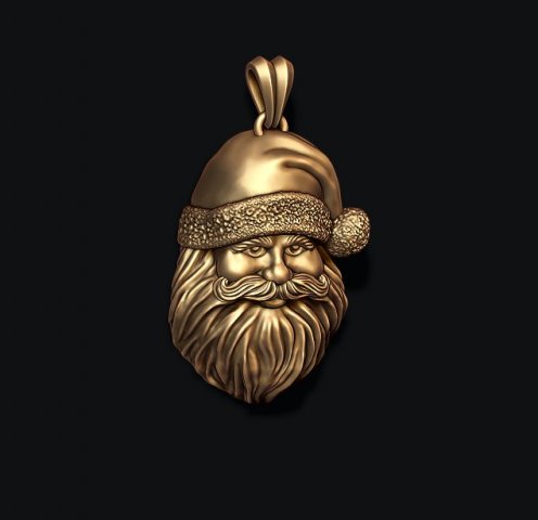 santo claus colgante pendiente 3d impresión modelo in colgantes 3dexport papa noel nicolás padre navidad mas fiesta año invierno humano personas hombre personaje ropa trajes antiguo joyería joya 3D print model - Mito3D