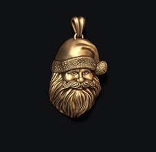 sant claus pendant 3d print model in pendants 3dexport santa saint nicholas father xmas mas christmas holiday year winter human people man character clothing outfits suits old jewelry 3d print model - Mito3D
