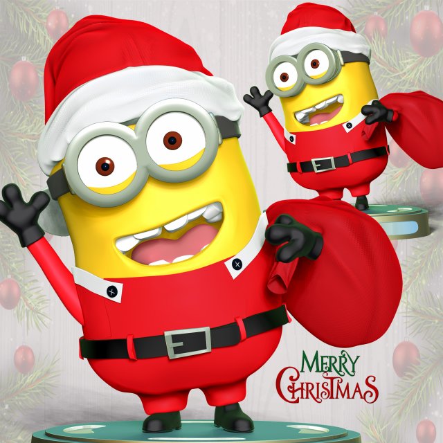 noel baba dave minion 3d yazdır model in figürinler 3dexport minyonlar hayvan 3dprint 3dprinting şekil heykel anime karikatür komik sanat karakter tasarımı manga 3D print model - Mito3D