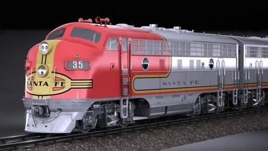 papai noel fe super chefe trem Santa Fé passageiro motor diesel carga clássico EUA americano famoso 3d print model - Mito3D