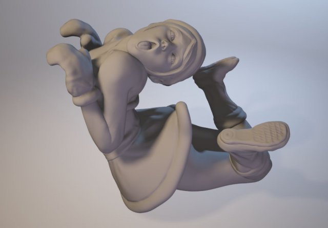 Père Noël fille libre femme 3D print model - Mito3D