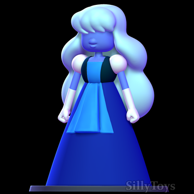 zaffiro steven universo 3d stampa modello in donna 3dexport cartone animato femmina principessa blu ghiaccio occhio 3d print model - Mito3D