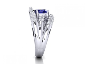 anello di zaffiro diamante moda gemma gioielli 3d print model - Mito3D