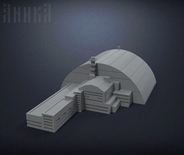 sarcófago of unidade chernobyl nuclear plantar 3d impressão modelo in arquitetura 3dexport 3d print model - Mito3D