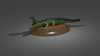 sarcosuchus imperator dinosaur crocodile model blender prehistoric animal 3d print model - Mito3D