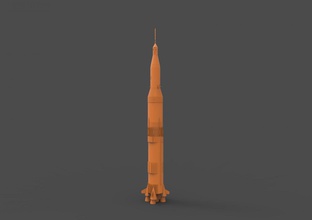 saturn rocket 3d print model in vehicle 3dexport 1b apollo launch nasa jpl orbiter rover spaceship booster stage missile moon american human-rated expendable 3d print model - Mito3D