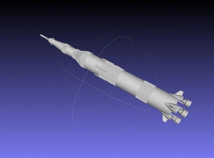 saturn v basic miniature vehicle rocket spaceflight spacecraft apollo saturn-v moonrocket nasa 3d print model - Mito3D