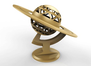 saturno planeta espacio mundo de la esfera decoración art escultura energía solar 3d print model - Mito3D