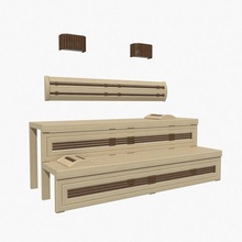 sauna banc 01 3d modèle in 3dexport finlandais spa vapeur détendre bois pin baignoire journal meubles sièges baignade confort cabine lumière 3d print model - Mito3D
