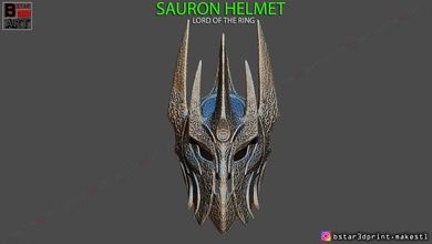 sauron casque seigneur of anneaux 3d impression modèle in jouets 3dexport bague cosplay masque costume saruman jeux 3d print model - Mito3D