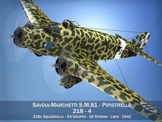 savoia marchetti sm81 pipistrello 3d modello in bombardiere 3dexport sm 81 s81 regia aeronautica italiano italia trasporto aeromobili aria vigore combattente guerra durante seconda mondiale ww2 3D print model - Mito3D