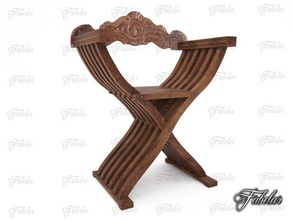 savonarola chair scissors dante x-chair wooden furniture classical seating medieval renaissance carved baroque wood seat 3d print model - Mito3D
