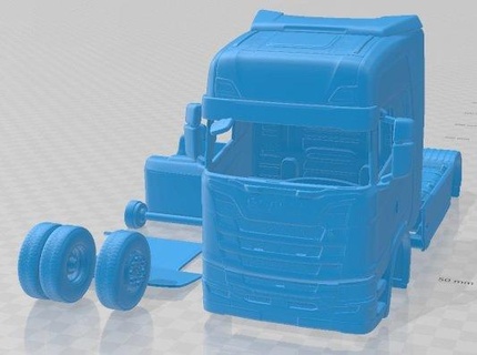 Scania 730 highline tracteur camion 2016 imprimable automobile fente scalextric tamiya rc miniz loisir micro 3d print model - Mito3D