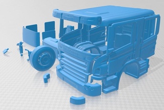 scania p310 crew printable cab truck 2011 in separate parts 3d print model automotive 3dexport slot scalextric tamiya rc miniz hobby 3d print model - Mito3D