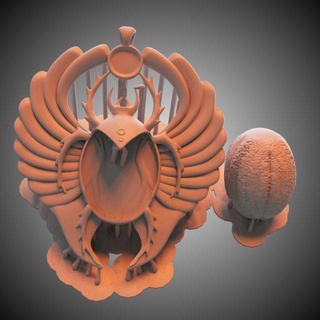 scarabeo pendente ciondoli Egitto gioielleria d'oro stampabile Stampa modello Ali Africa Magia rituale Mistico calcolo 3d print model - Mito3D
