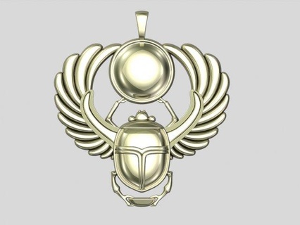 escarabajo colgante pendiente colgantes joyería joya oro collar insecto Egipto antiguo Arte 3d print model - Mito3D