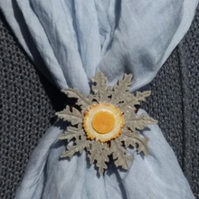 scarf buckle triple ring eguzkilore diameter 28mm 3d print model in brooches 3dexport clip customizable handkerchief eguskilore flower sun 3d print model - Mito3D