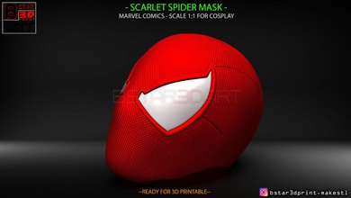 scarlet spider mask -spider man helmet - marvel comics 3d print model scarlet spider mask -spider man helmet marvel comics 3d print model toy accessories head face