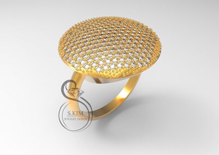scattering round ring gem jewelry jewel gold 3dmodel 3dprint printable prototype 3djewel 3dwax wax 3dprintmodel printjewel 3dring pattern sphere 3d print model - Mito3D