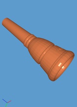 schaller 1 s trombon ağızlık 3d yazdır model in 3dexport pirinç enstrüman müzik trompet bariton euphonium tuba güzel müzikal 3d print model - Mito3D