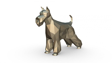 schnauzer köpek şekil 3d yazdır model in hayvanlar 3dexport sanat hediye düşük poli 3dprint hayvan dekor heykelcik iç tasarım minyatürler heykel oyuncak karikatür kağıt işi japon katlama sanatı 3d print model - Mito3D
