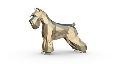 schnauzer köpek şekil 3d yazdır model in hayvanlar 3dexport sanat hediye düşük poli 3dprint hayvan dekor heykelcik iç tasarım minyatürler heykel oyuncak karikatür kağıt işi japon katlama sanatı 3d print model - Mito3D