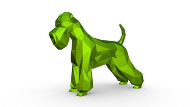 schnauzer köpek şekil 3d yazdır model in hayvanlar 3dexport 3dprinted 3dprinting sanat hediye düşük poli 3dprint hayvan dekor iç minyatürler heykel oyuncak memeli köpekler 3d print model - Mito3D