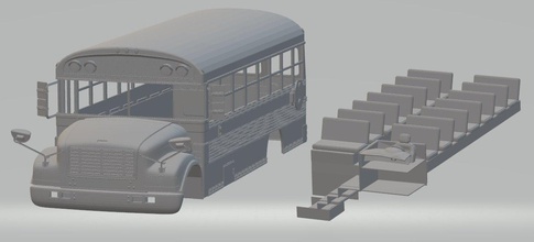 okul otobüsü yazdırılabilir otobüs ulaşım eeuu ABD eski vintage yuvası scalextric tamiya rc radyo kontrol 3d print model - Mito3D