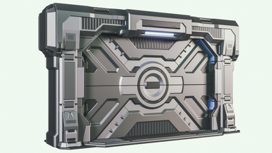 sci-fi door 3d model in 3dexport scifi space props panel free industrials 3d print model - Mito3D