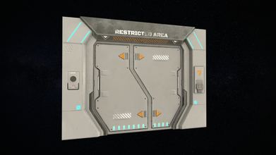sci fi puerta versión 2 escuela politécnica ciencia ficción Ciencias apuntalar corredor espacio astronave futuro listo juego lowpoly pbr modular 3d print model - Mito3D