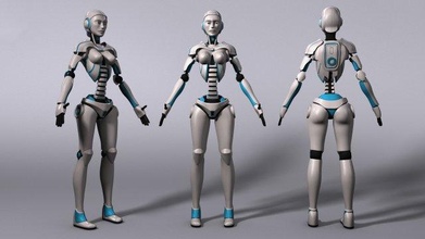 sci fi femmina robot rig gratuito 3d modello in 3dexport scifi maya scienza futuro 3d print model - Mito3D