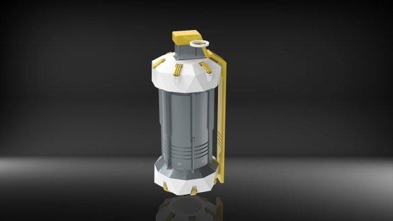 sci-fi grenade stash container accessories futuristic jar box cache weapon valorant apex csgo fortnite explosive tech art moneybox thrift-box 3d print model - Mito3D