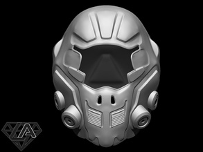 sci-fi guardian custom helmet 3d print model scifi science mask soldier airsoft cosplay armor toy armour warrior knight invader trooper 3d print model - Mito3D