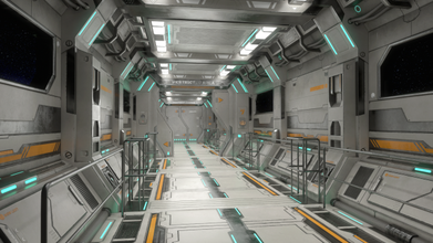 sci-fi modular corridor door version 2 - poly space scifi science fiction future futuristic gameready lowpoly collection asset environment spacecraft spaceship 3d print model - Mito3D
