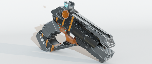 sci-fi pistol 3d model in 3dexport sci fi game-ready gameready gameasset unity unrealengine unreal firearm handpistolry action 3d print model - Mito3D